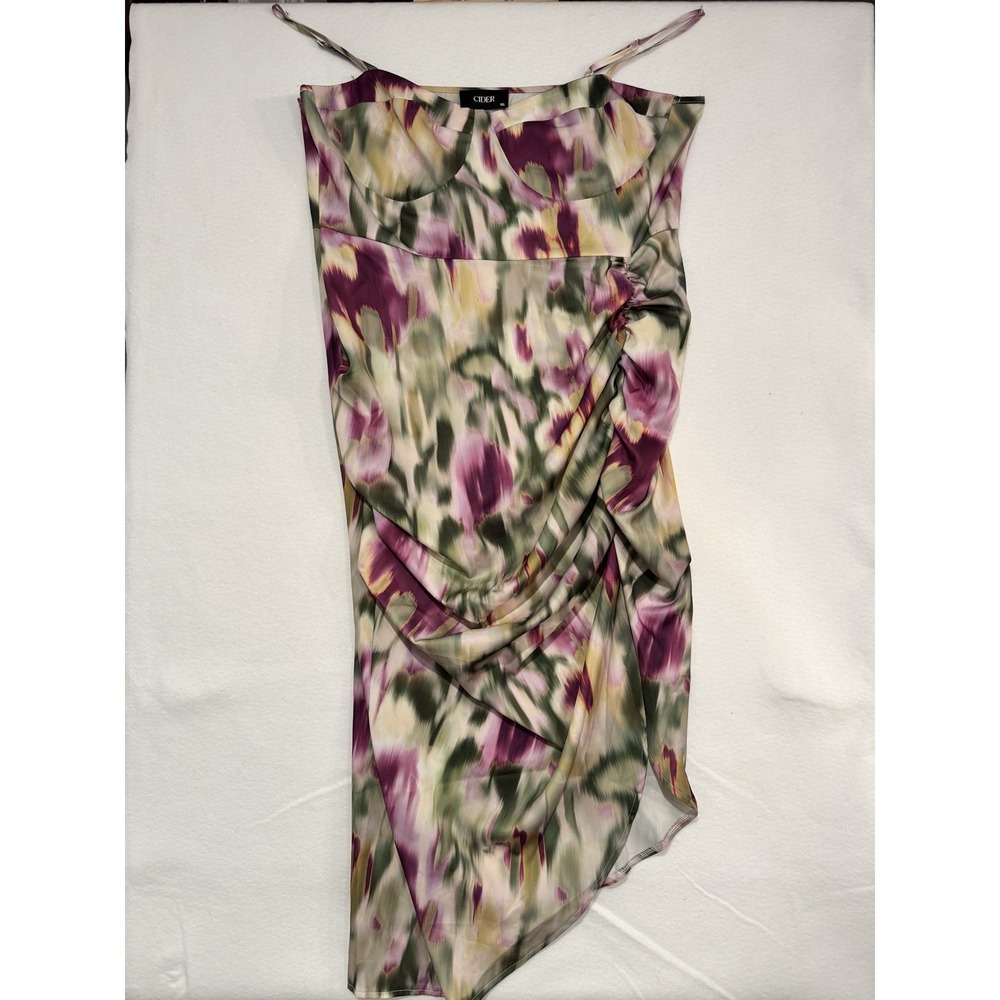 NWT Cider Women Sleeveless High Low Floral Dress Size XL